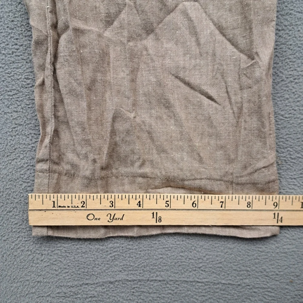 ORVIS Signature Collection Mens Linen Pants 38 Tan Casual Flat Front (37x31)